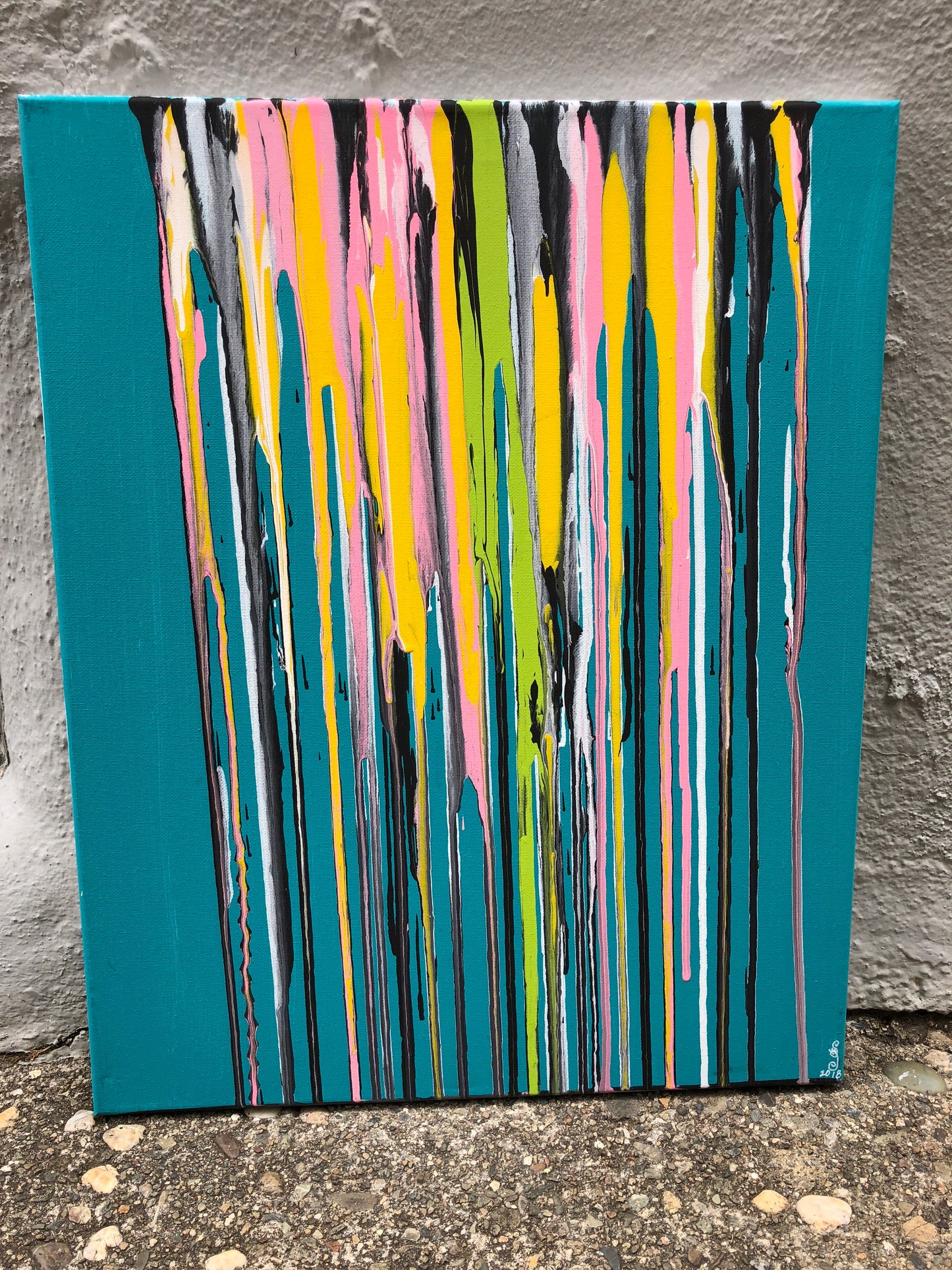 Turquoise Neon Drip