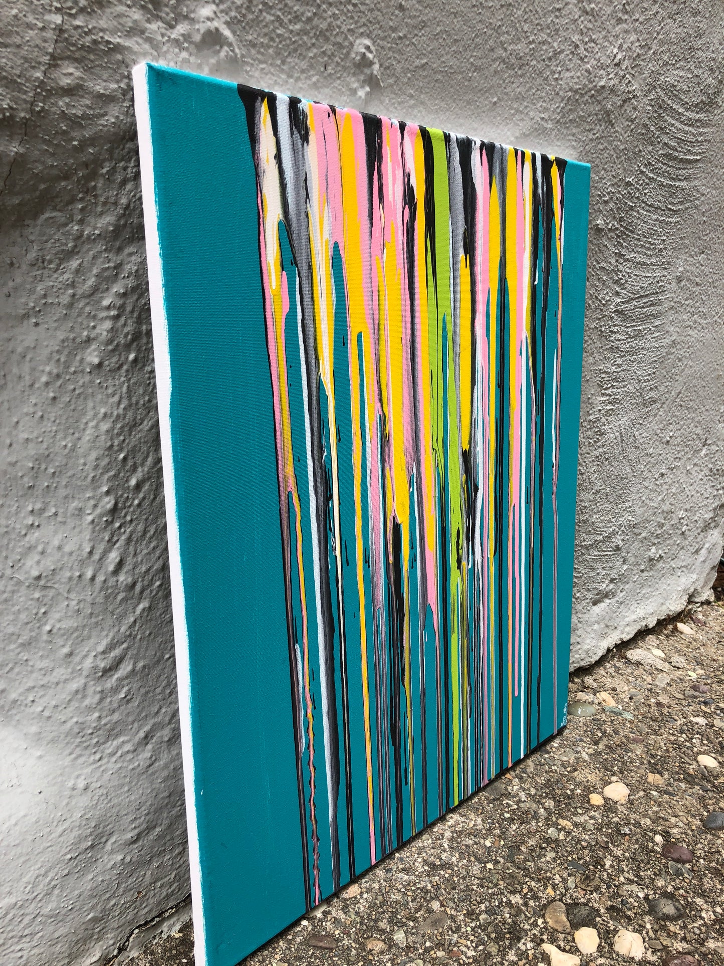 Turquoise Neon Drip