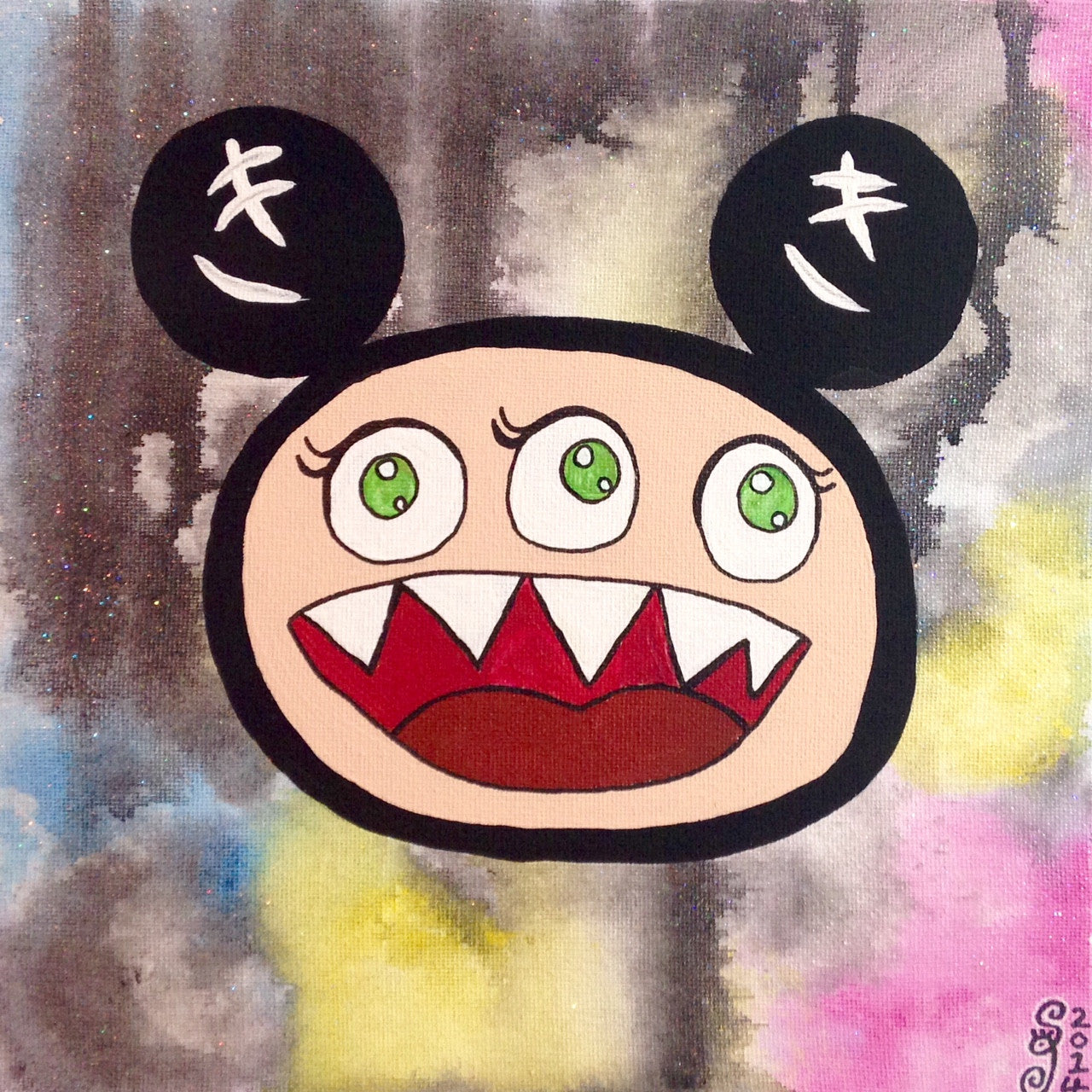Day 90- Glitter Time- Tribute to Takashi Murakami