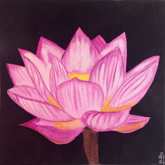 Day 96- Pink Lotus- Tribute to Georgia O’Keeffe