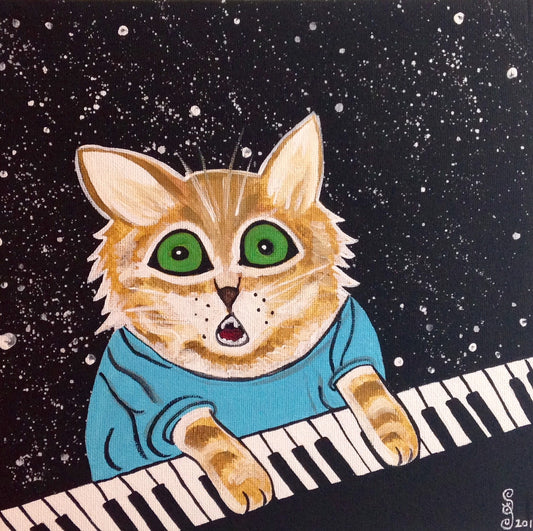 Day 38- Keyboard Cat- Tribute to Louis Wain (Reserved for Sunny Jade)