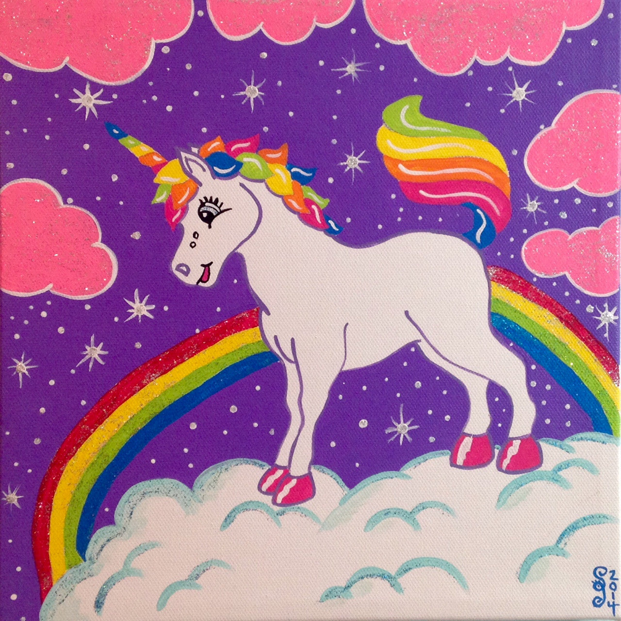 Day 123- Unicorn in the Sky- Tribute to Lisa Frank