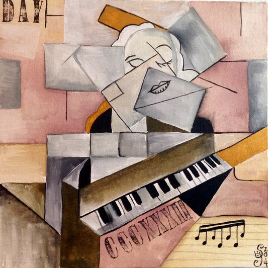 Day 332- Woman at a Piano- Tribute to Georges Braque (Reserved for Karen Prosser)
