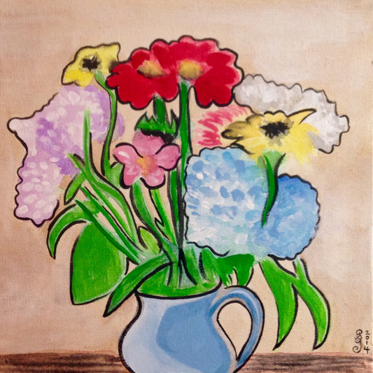 Day 319- Vase of Flowers- Tribute to Raoul Dufy