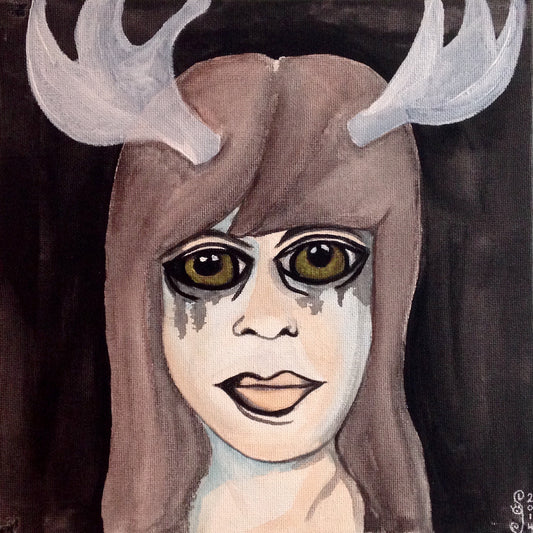 Day 222- Self-Portrait with Antlers- Tribute to Francesco Clemente