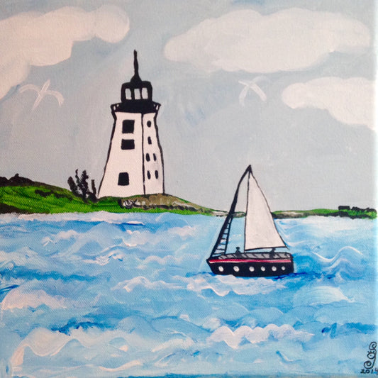 Day 70- Sailing by the lighthouse- Tribute to Alfred Wallis