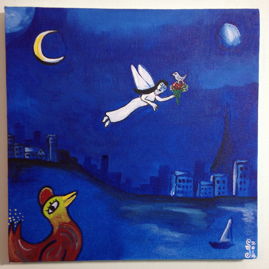 Day 339- Blue Night Flight- Tribute to Marc Chagall (Reserved for Kristin Cato)