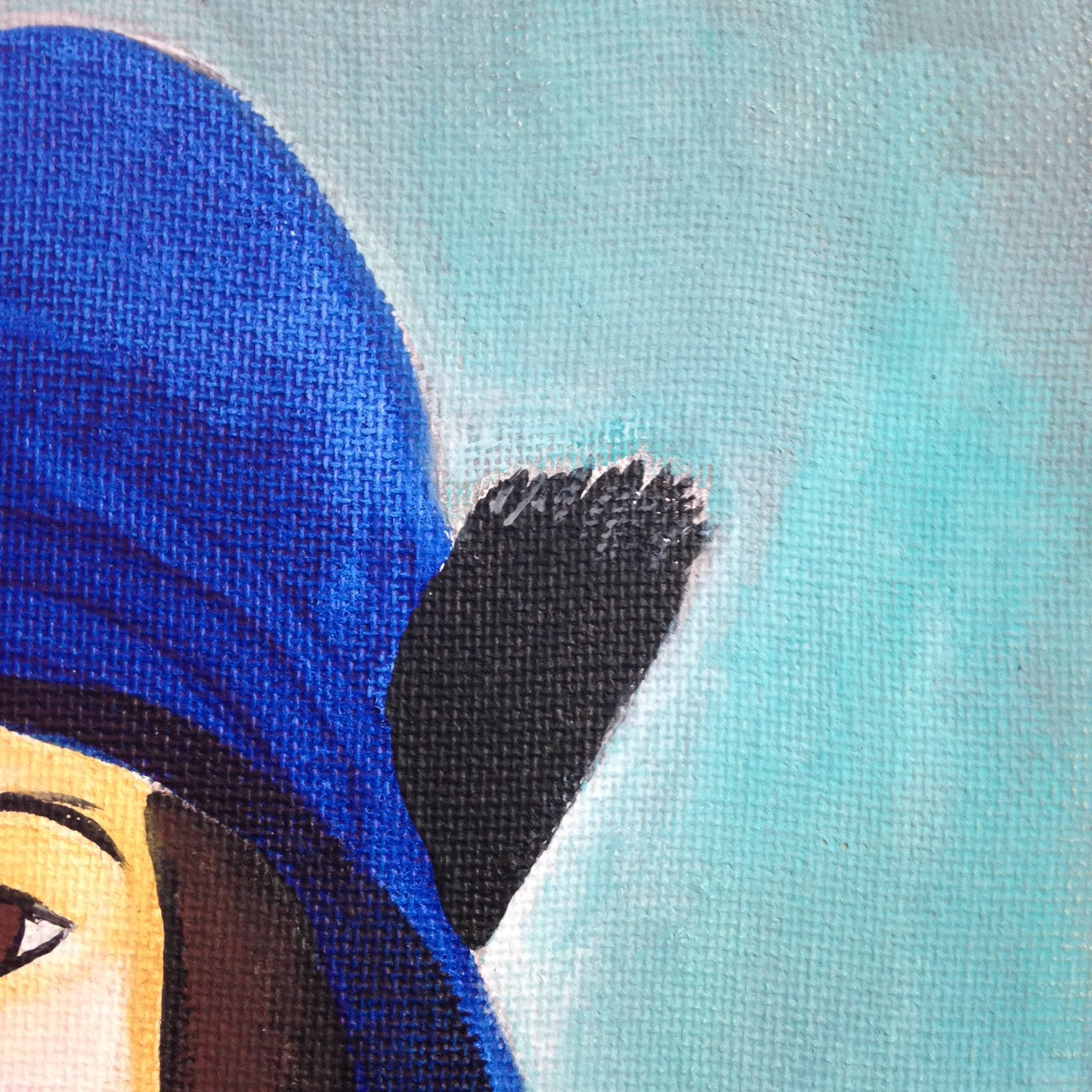 Day 347- Self Portrait in a Blue Hat- Tribute to Amedeo Modigliani