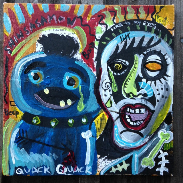 Day 32- There are Secrets under Me and My Puppet- Tribute to Jean Michel Basquiat
