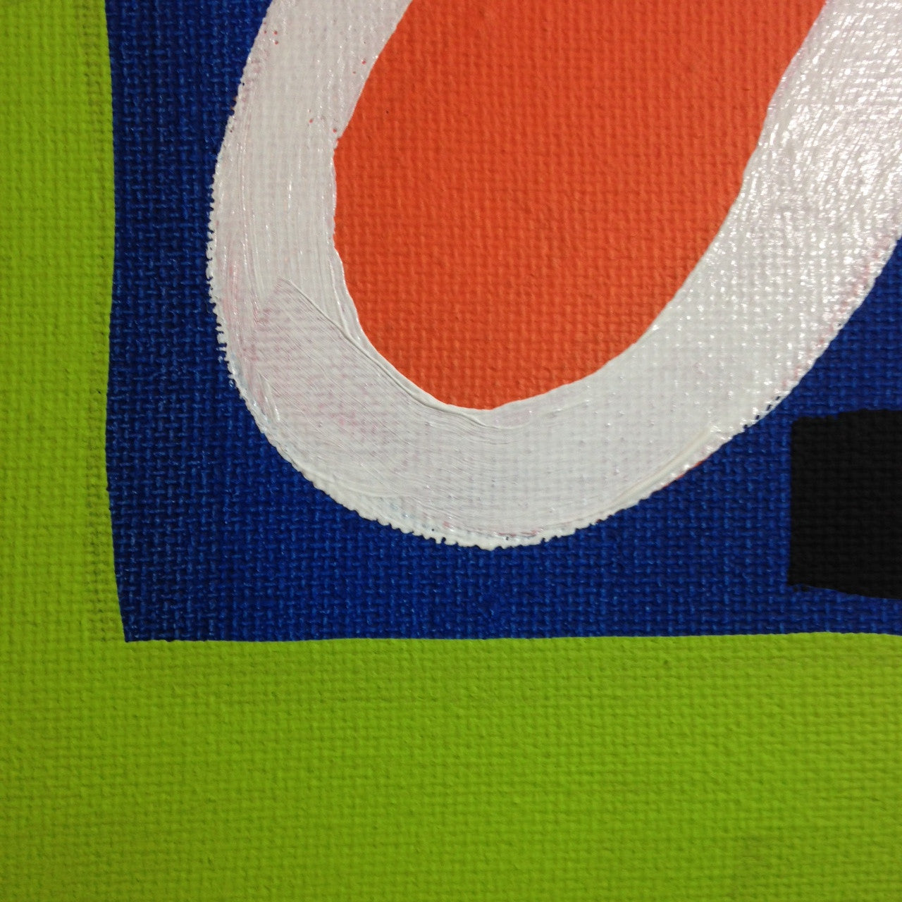 Day 128- Different Blues, Lime, Orange, Black and White- Tribute to Patrick Heron